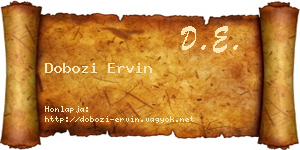 Dobozi Ervin névjegykártya